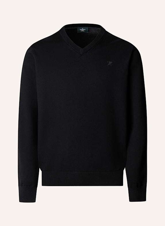 HACKETT LONDON Pullover ESS COTTON V NECK SCHWARZ