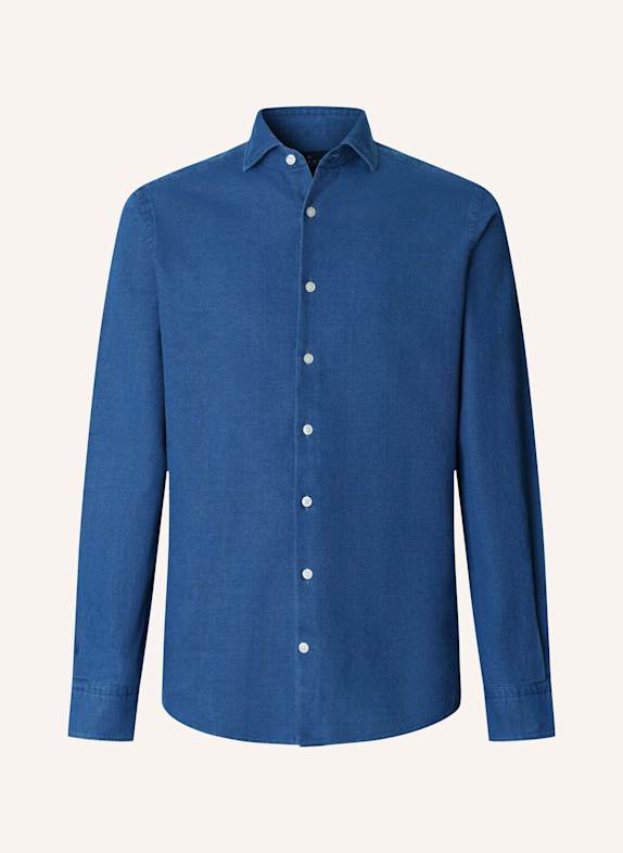 HACKETT LONDON Freizeithemd TEXTURED DENIM DUNKELBLAU