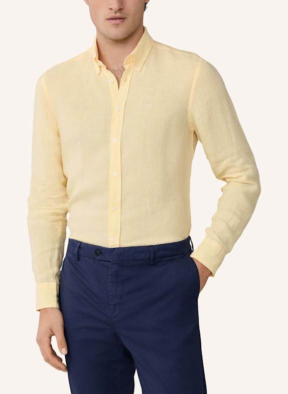 HACKETT LONDON Freizeithemd ESS GMD LINEN BRPT GELB