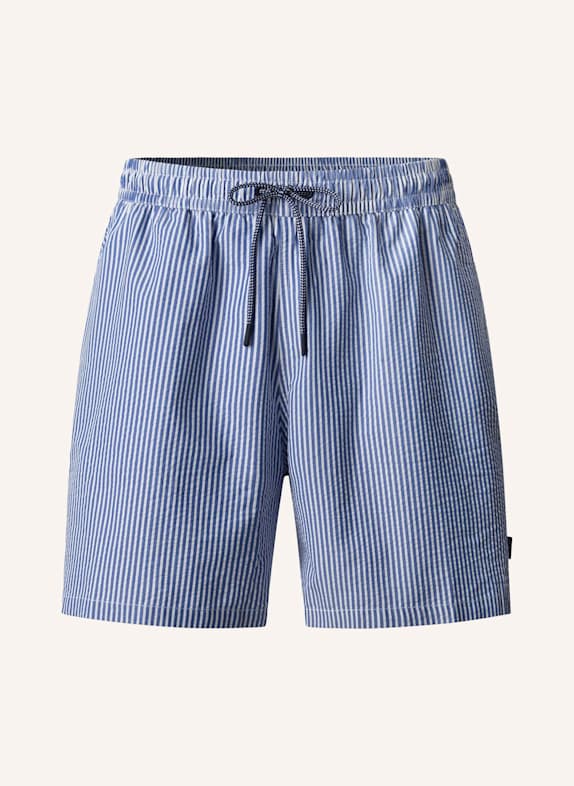 HACKETT LONDON Badeshorts SEERSUCKER ELASTICATED BLAU