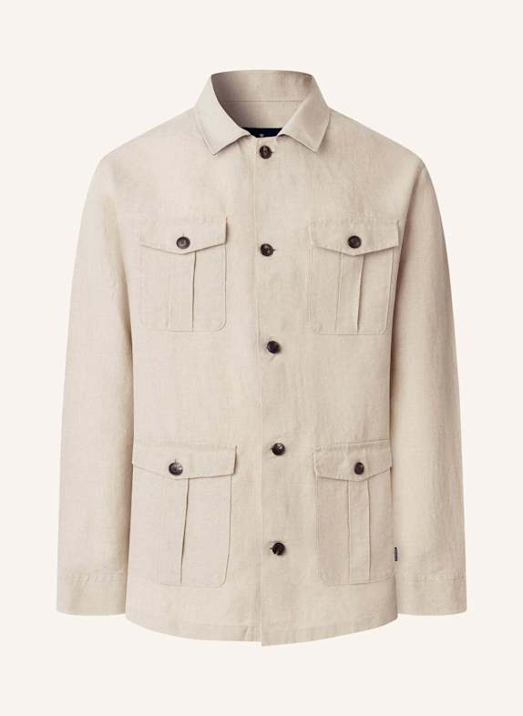 HACKETT LONDON Fieldjacket LINEN 4PK OVERSHIRT BEIGE