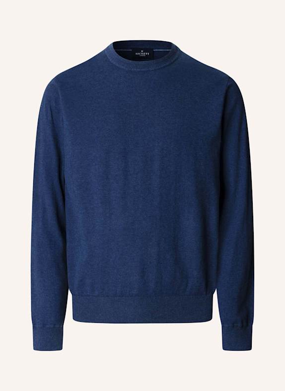HACKETT LONDON Pullover COTTON LINEN CREW BLAU