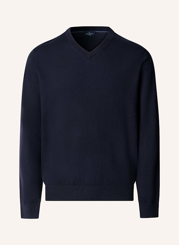 HACKETT LONDON Pullover COTTON CASH V NECK BLAU