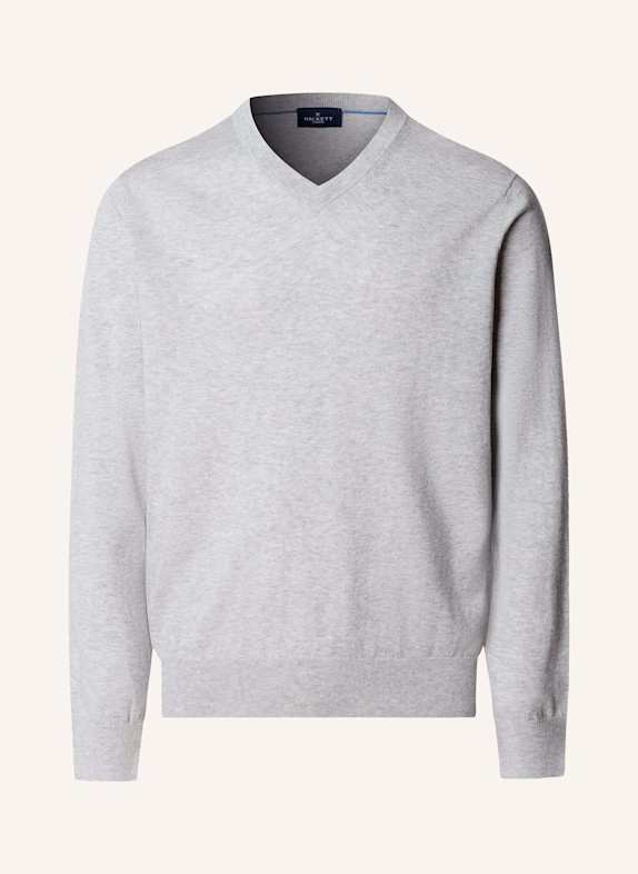 HACKETT LONDON Pullover COTTON CASH V NECK GRAU