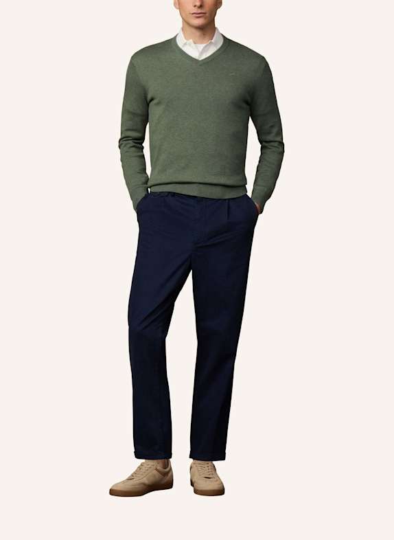 HACKETT LONDON Pullover ESS COTTON V NECK GRÜN