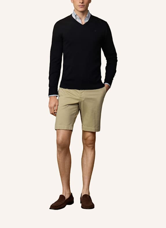 HACKETT LONDON Pullover ESS COTTON V NECK SCHWARZ