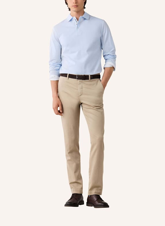 HACKETT LONDON Poloshirt OXFORD PIQUE POLO LS HELLBLAU