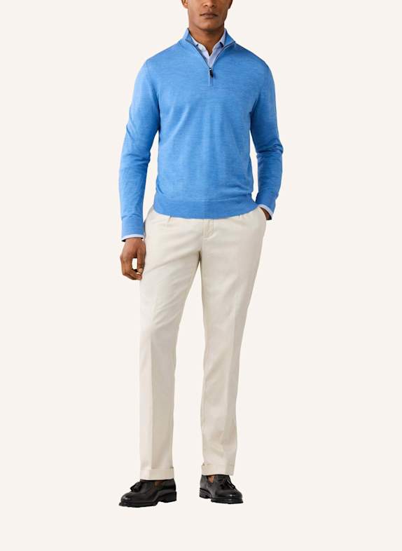 HACKETT LONDON Pullover ESS MERINO HZIP BLAU