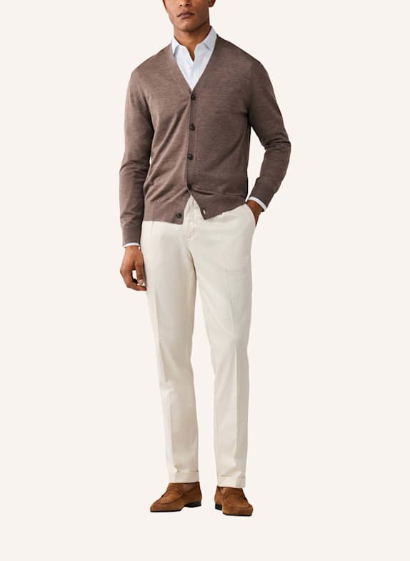 HACKETT LONDON Strickjacken Cardigan ESS MERINO CARDIGAN BEIGE
