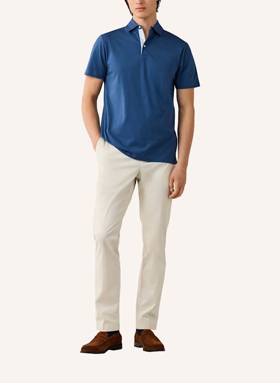 HACKETT LONDON Poloshirt JERSEY WOVEN TRIM BLAU