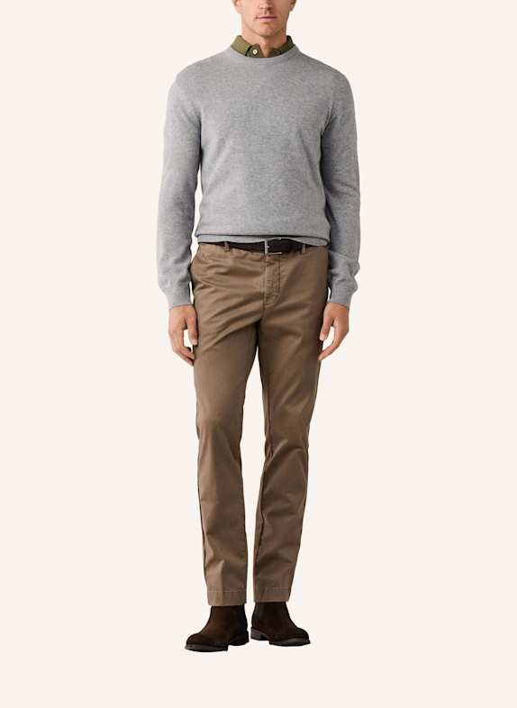 HACKETT LONDON Pullover MERINO CASH MIX CREW BEIGE