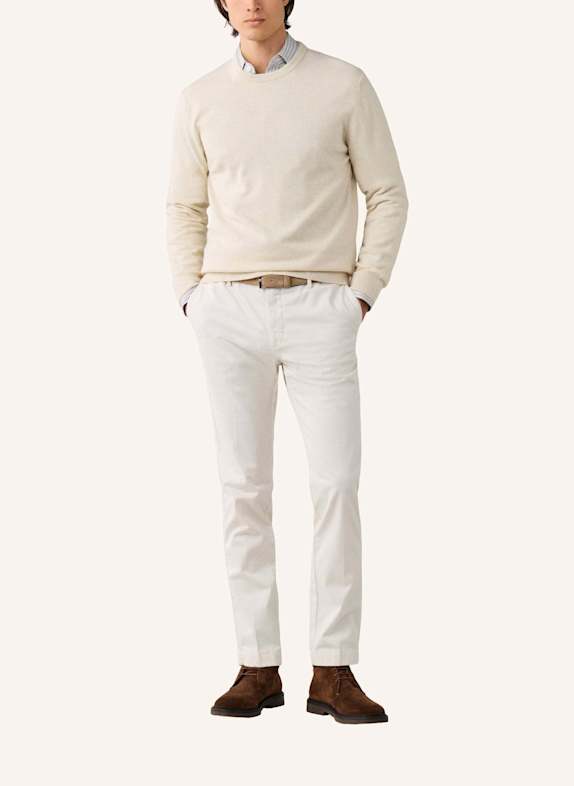 HACKETT LONDON Pullover MERINO CASH MIX CREW CREME