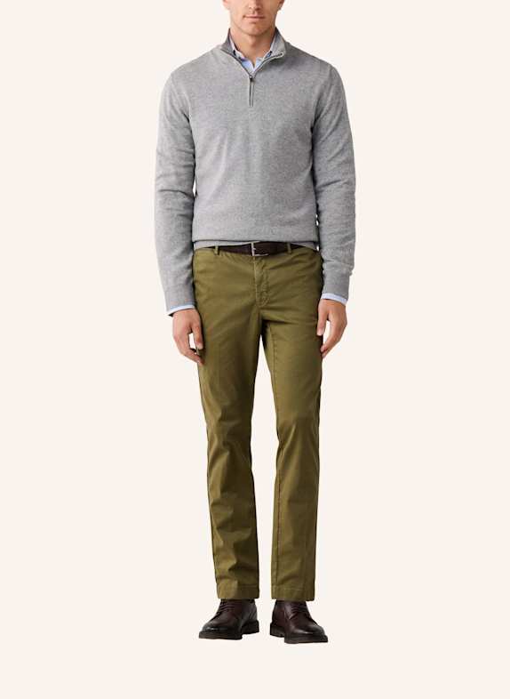 HACKETT LONDON Pullover MERINO CASH MIX HZIP BEIGE