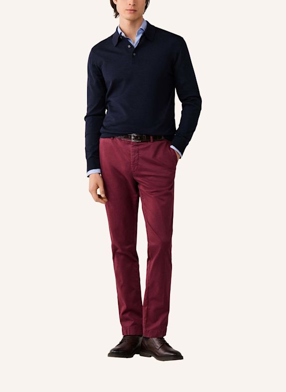 HACKETT LONDON Pullover MERINO SILK LS POLO BLAU