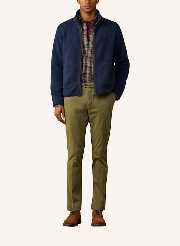 HACKETT LONDON Sweatshirt HERITAGE TEDDY FLC FZ BLAU