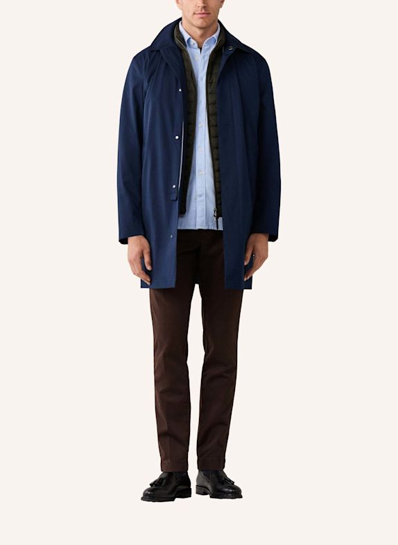 HACKETT LONDON Stehkragenmantel SLOANE MAC BLAU