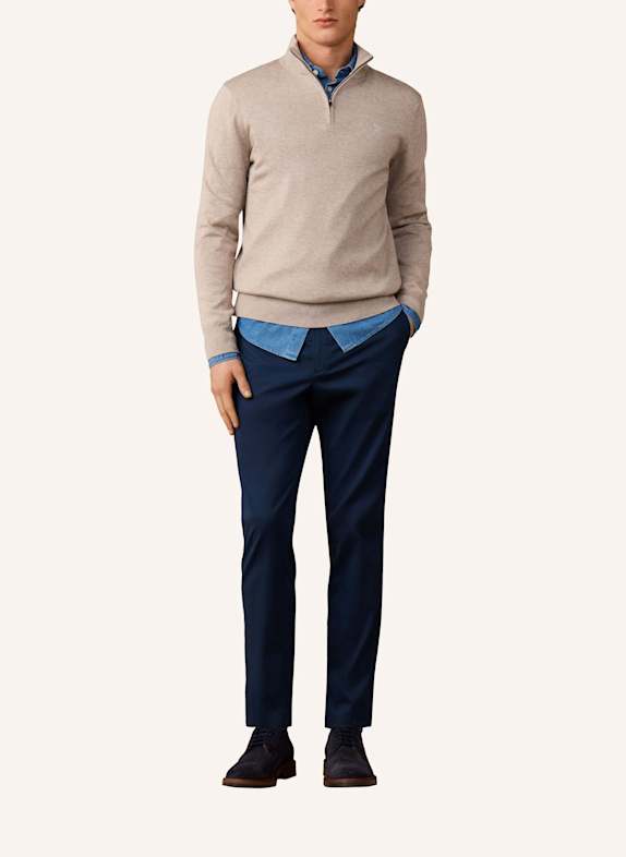 HACKETT LONDON Pullover ESS COTTON HZIP BEIGE