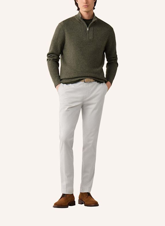 HACKETT LONDON Pullover HIGHLAND STITCH HZIP OLIV