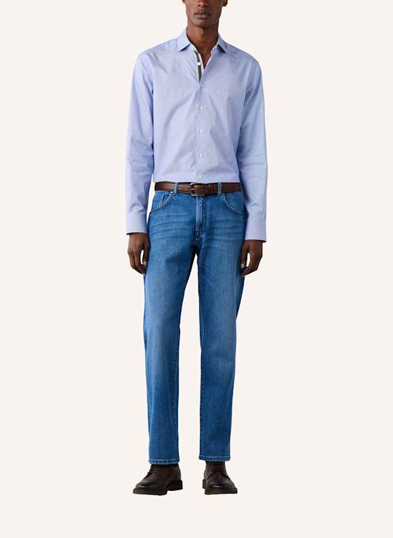 HACKETT LONDON Freizeithemd FIL COUPE BENGAL STR BLAU