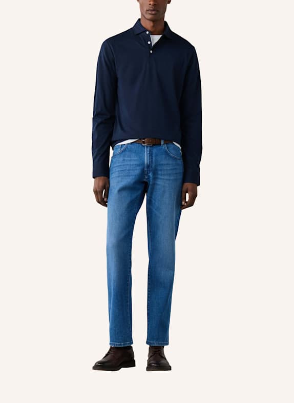 HACKETT LONDON Poloshirt PIMA COTTON POLO LS DUNKELBLAU