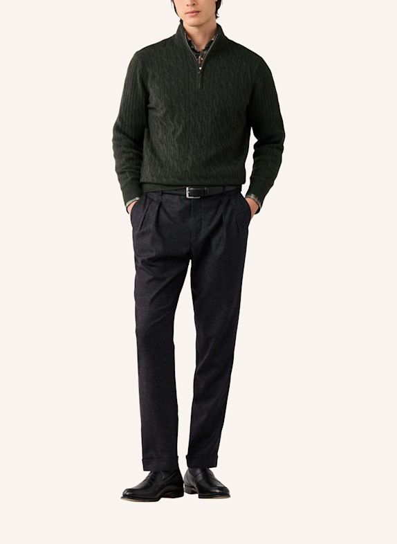 HACKETT LONDON Pullover LAMBSWOOL CABLE HZIP GRÜN