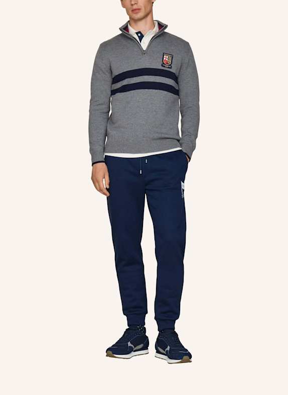 HACKETT LONDON Pullover HERITAGE LRC KNIT HZ GRAU