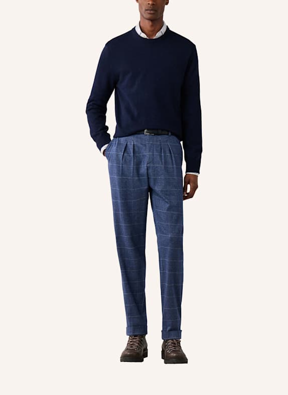 HACKETT LONDON Pullover MERINO CASH MIX CREW BLAU
