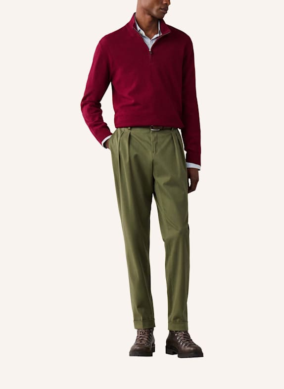 HACKETT LONDON Pullover MERINO CASH MIX HZIP ROT