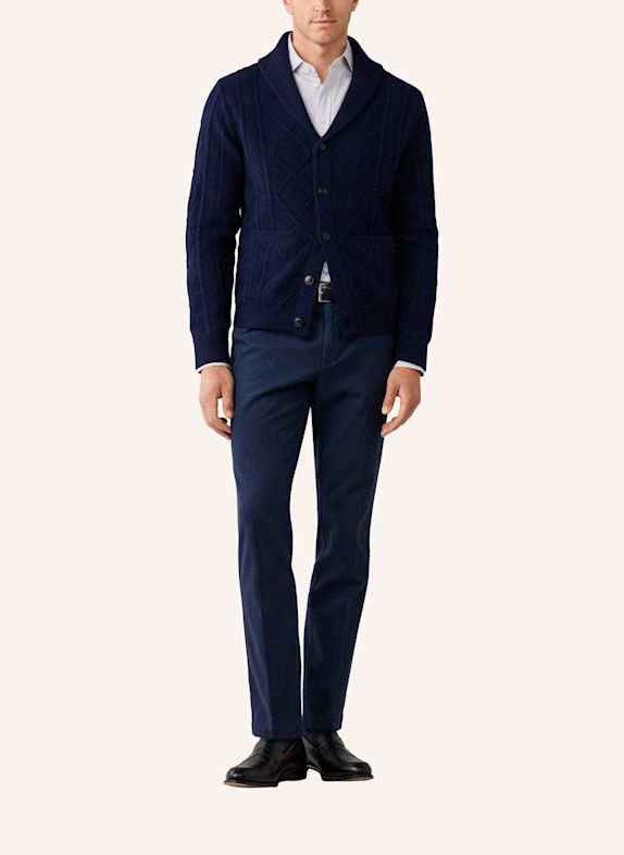 HACKETT LONDON Strickjacken Cardigan CABLE SHAWL CARDI BLAU