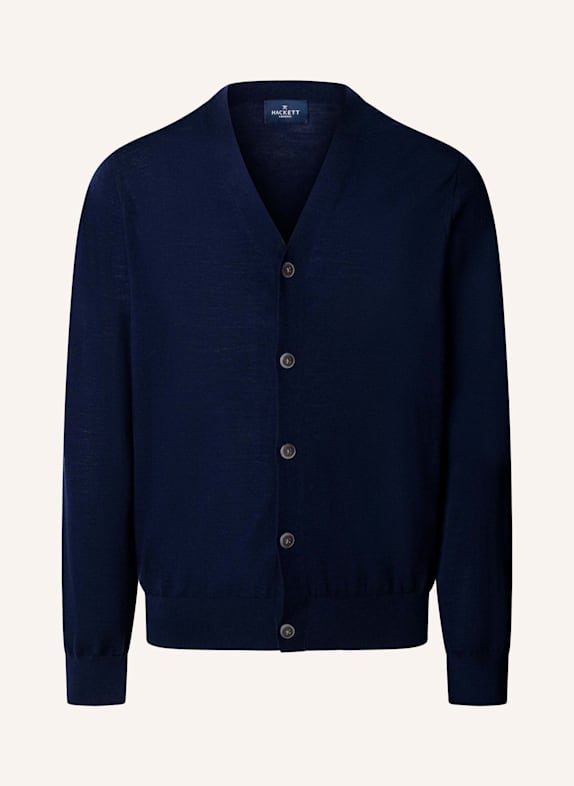 HACKETT LONDON Strickjacken Cardigan ESS MERINO CARDIGAN BLAU