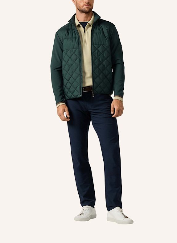 HACKETT LONDON Sweatshirt HS LUXE HYBRID FZ GRÜN