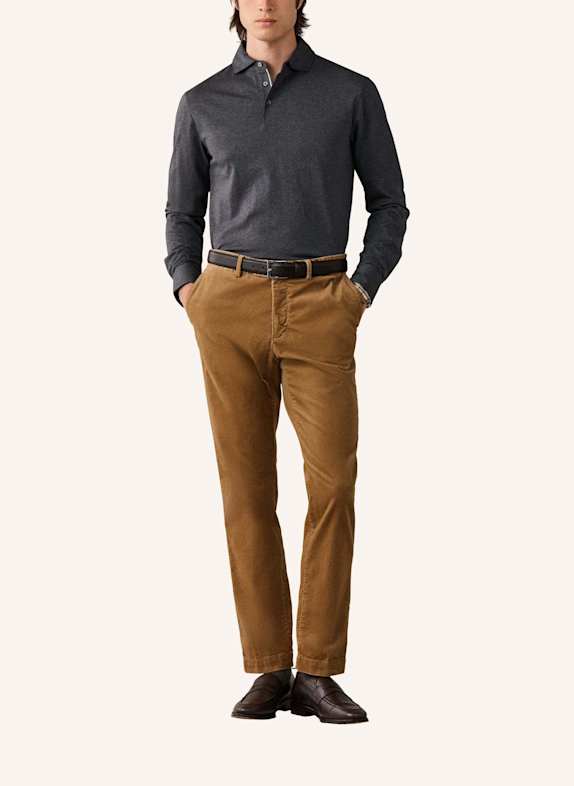 HACKETT LONDON Poloshirt PIMA COTTON POLO LS DUNKELGRAU