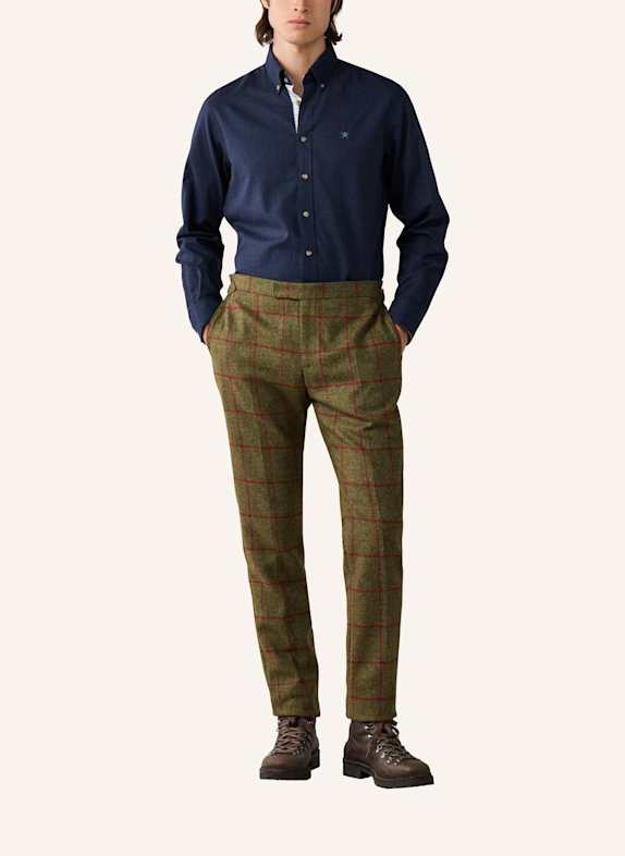 HACKETT LONDON Freizeithemd FLANNEL MULTI TRIM BLAU