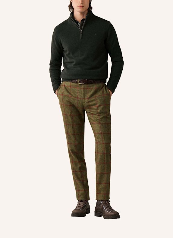 HACKETT LONDON Pullover LAMBSWOOL HZIP GRÜN