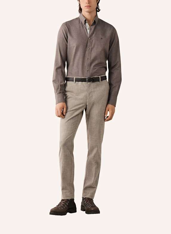 HACKETT LONDON Freizeithemd FLANNEL MULTI TRIM BEIGE