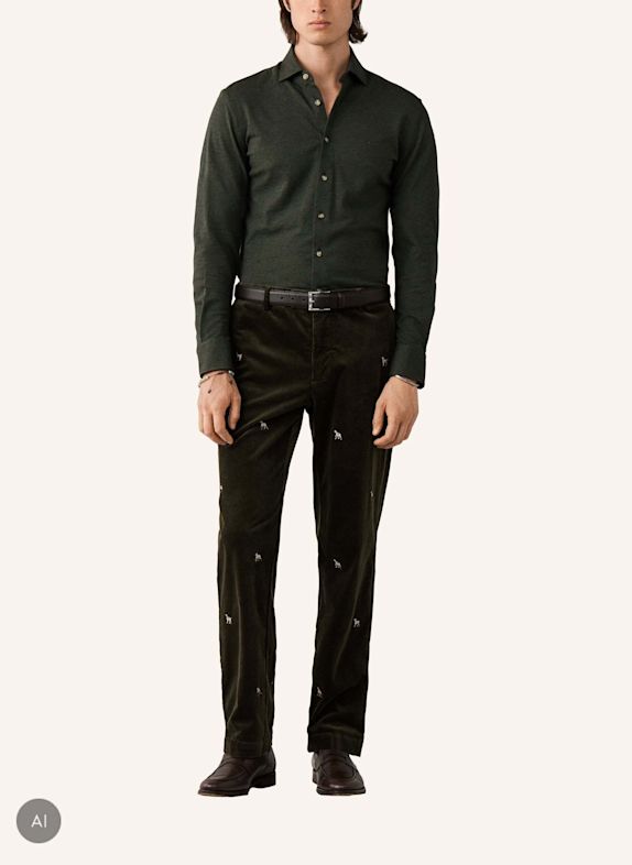 HACKETT LONDON Freizeithemd MELANGE JERSEY PIQUE GRÜN