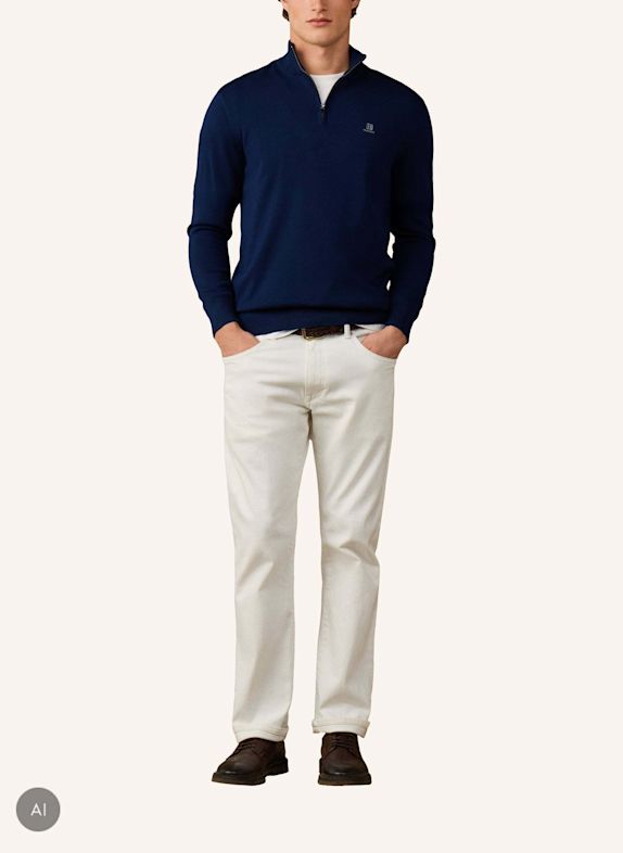 HACKETT LONDON Pullover HRTG COTTON H HZIP DUNKELBLAU
