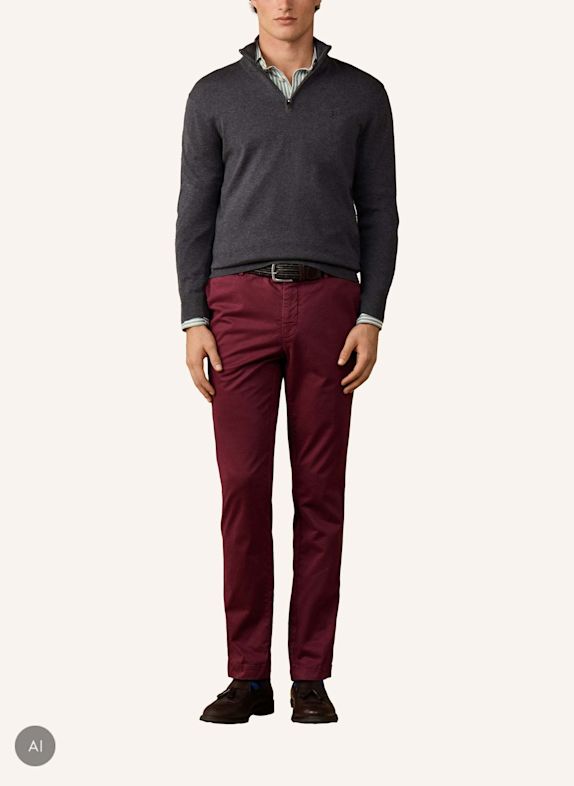 HACKETT LONDON Pullover HRTG COTTON H HZIP DUNKELGRAU