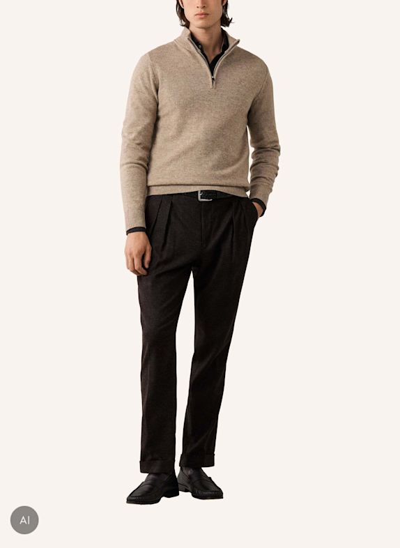 HACKETT LONDON Pullover LAMBSWOOL HZIP WEISS