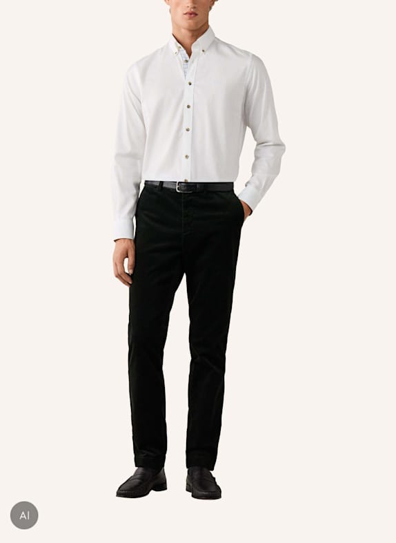 HACKETT LONDON Freizeithemd FLANNEL MULTI TRIM WEISS