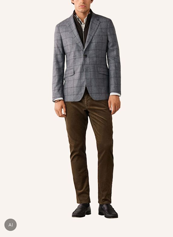 HACKETT LONDON Sakko GREY WOOL WPANE BIB GRAU