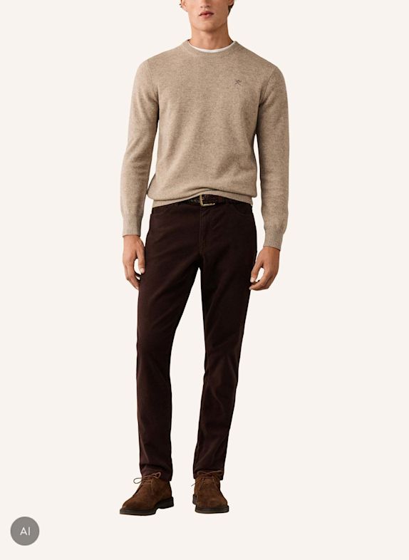 HACKETT LONDON Pullover LAMBSWOOL CREW WEISS