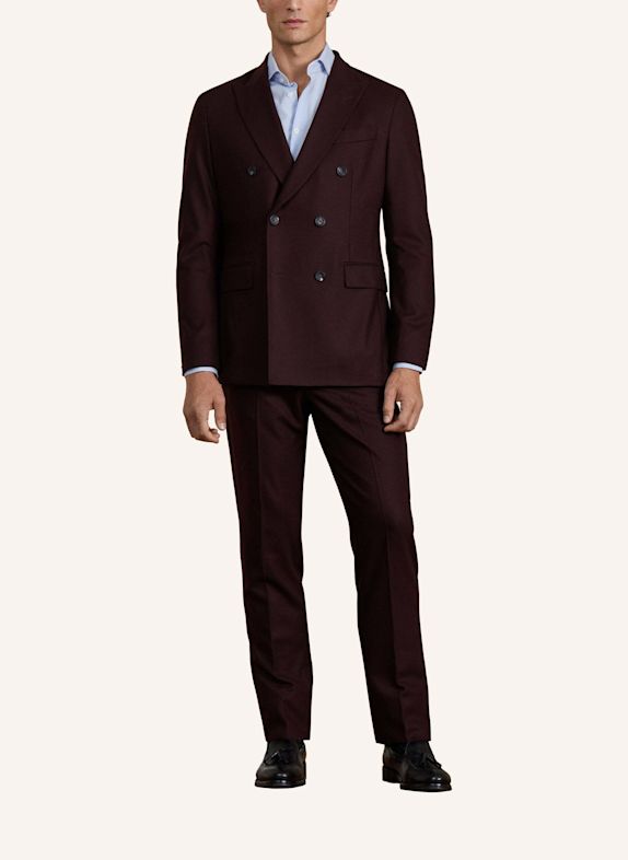 HACKETT LONDON Anzug SR BURGUNDY DB JKT DUNKELROT