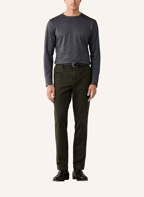 HACKETT LONDON T-Shirt PIMA COTTON TEE LS DUNKELGRAU