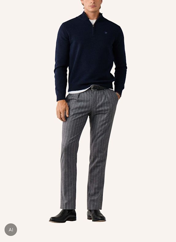 HACKETT LONDON Pullover LAMBSWOOL HZIP BLAU