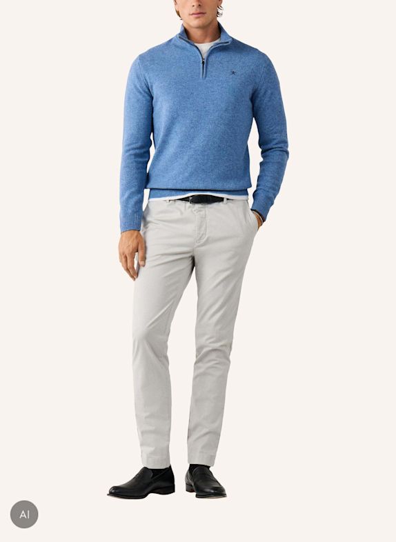 HACKETT LONDON Pullover LAMBSWOOL HZIP BLAU