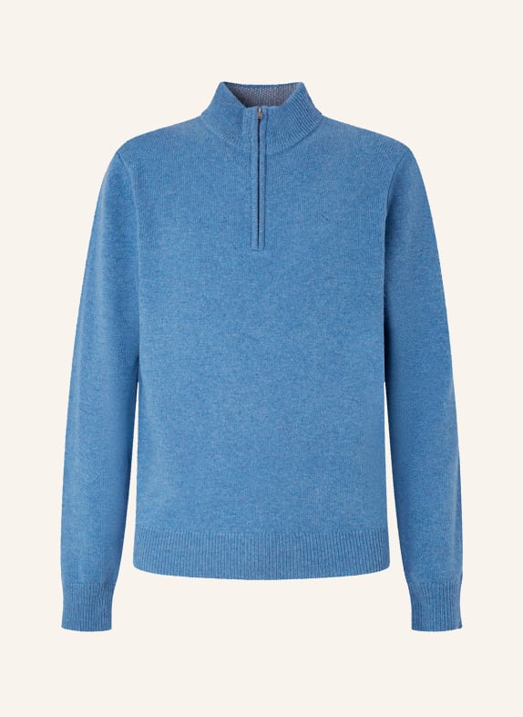 HACKETT LONDON Pullover LAMBSWOOL HZIP BLAU