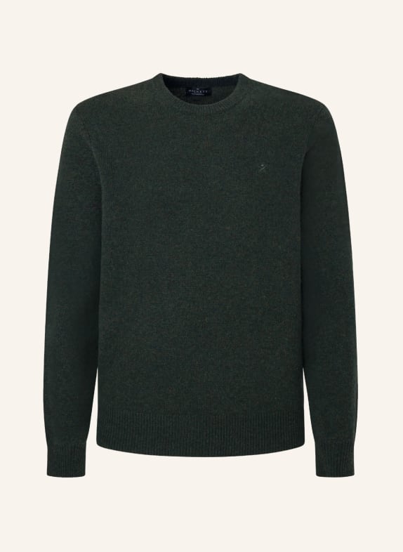 HACKETT LONDON Pullover LAMBSWOOL CREW DUNKELGRÜN