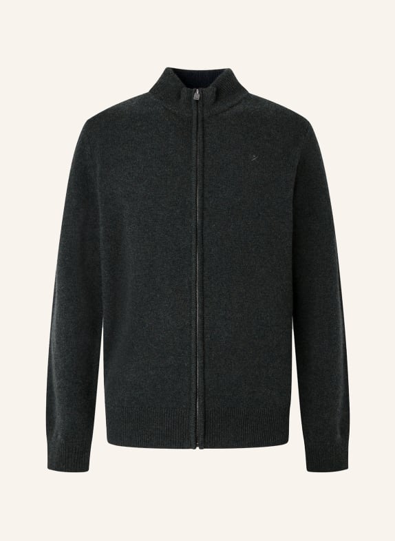 HACKETT LONDON Strickjacke LAMBSWOOL FZIP DUNKELGRÜN