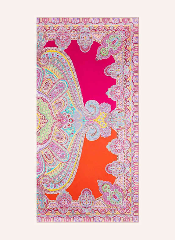 ROECKL Zijden sjaal COLORBLOCKING ORNAMENT ROZE/ BEIGE/ CRÈME